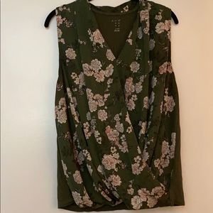 Sleeveless floral blouse